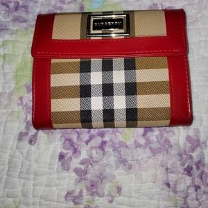 Burberry Haymarket check coated canvas abd leather wallet